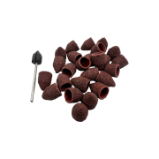 Starterset Premium Schleifkappen 10mm Spitz | #80 Körnung + Mandrel